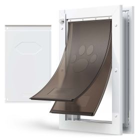 Pet Door, Large, with Double Magnetic Flaps and Metal Frame, Strong and Weatherproof Dog Door for Interior and Exterior Doors, Easy to Install Pet Door, Large, with Double Magnetic Flaps and Metal Frame, Strong and Weatherproof Dog Door for Interior and Exterior Doors, Easy to Install
